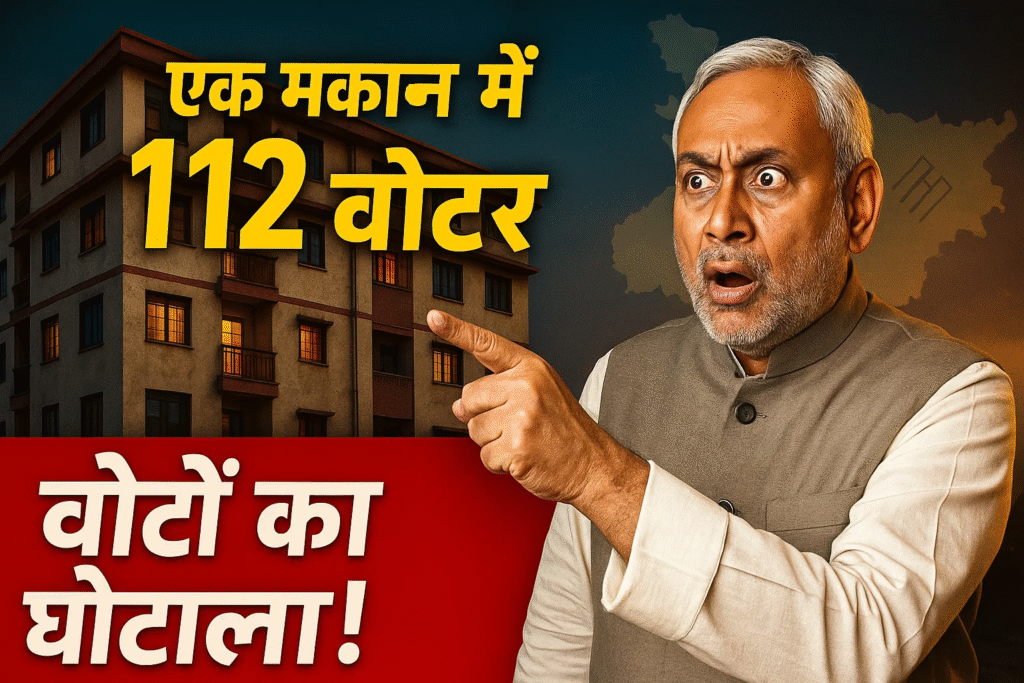 darbhanga me voto ka ghotala ek hi makan me 112 votter