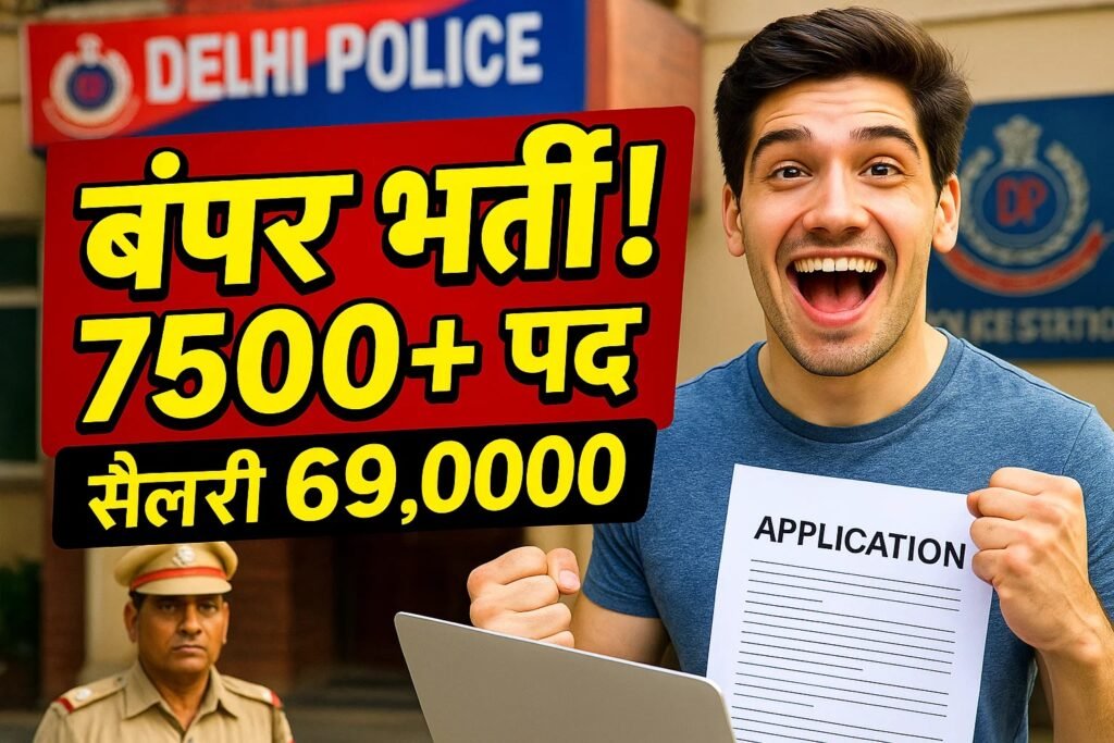 delhi police me bumper bharti 7500 se jyada pad salary 69000 tak