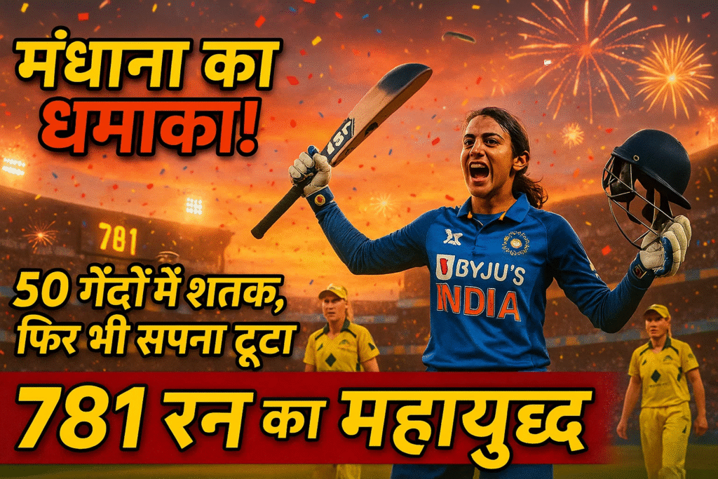 mandhana ka virat record 57 ball par senchuri fir bhi sapna tuta
