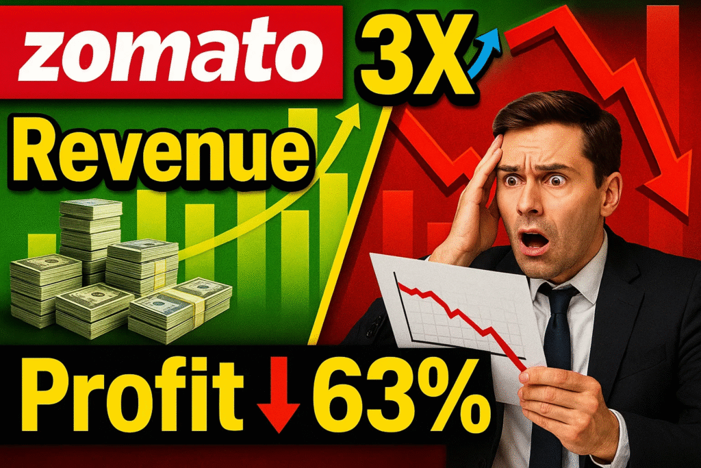 Zomato ki kamai 3x badhi par munafa 63% ghata