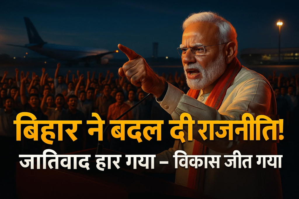 bihar ne badal di rajniti ki disha modi bole jativad har gaya vikas jeet gya