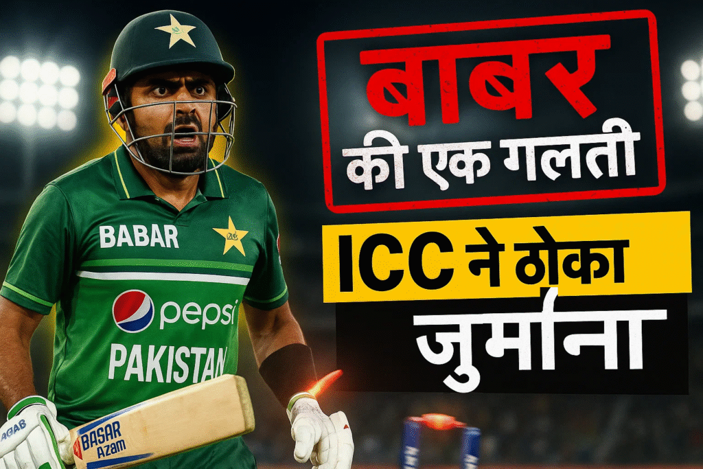 out hote hi bhadke babar aajam icc ne turant thoka jurmana