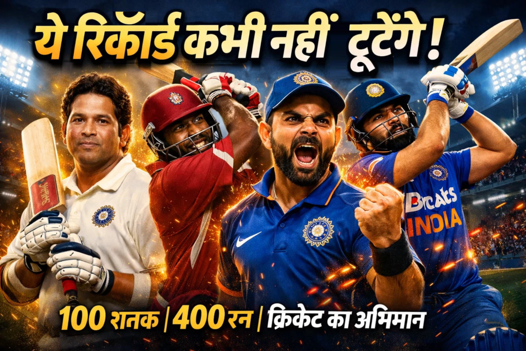 100 shatak 800 wicket aur 400 run ye record nahi cricket ka abhiman hai
