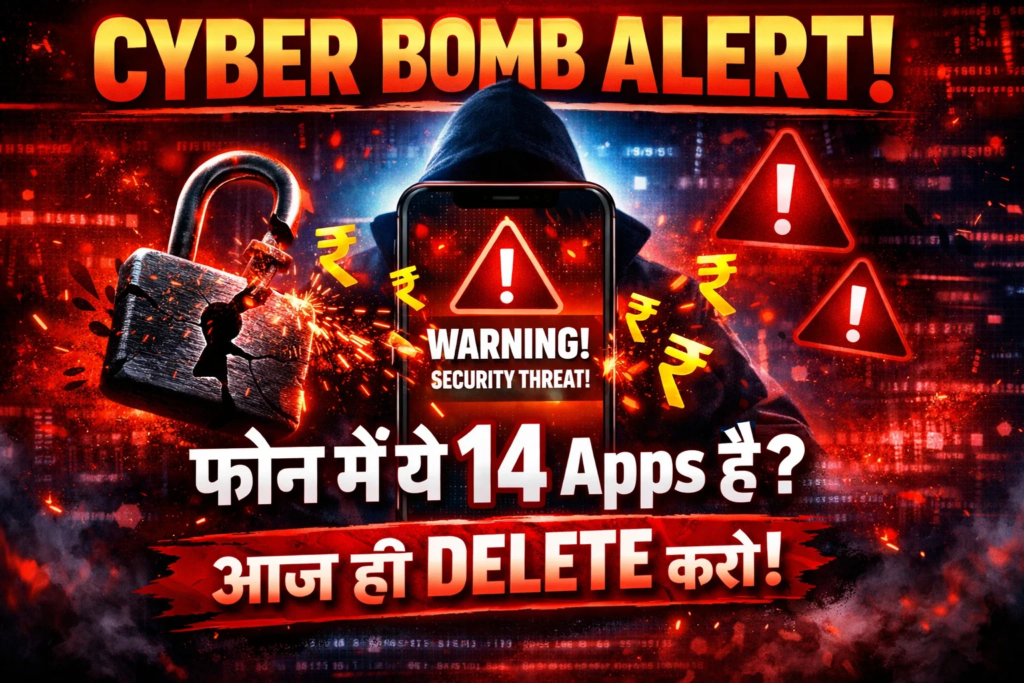 Cyber Bomb Alert phone me ye 14 apps hai to aaj hi delete karo varna account khali hoga