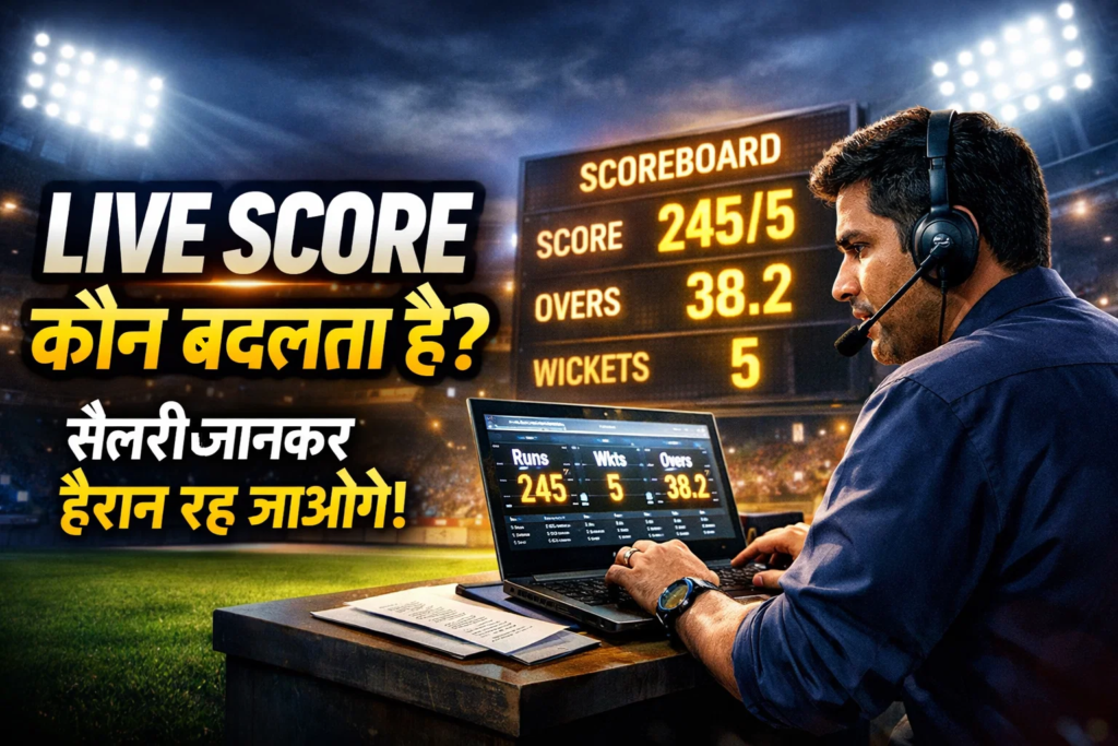 cricket match me screen par run kaun update karta hai aur kitni milti hai salary