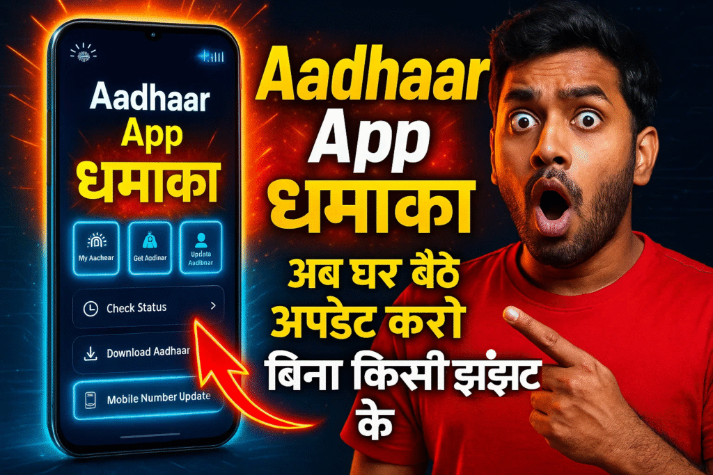 new aadhar app dhamaka ab ghar baithe mobile number badlo bina kisi documents