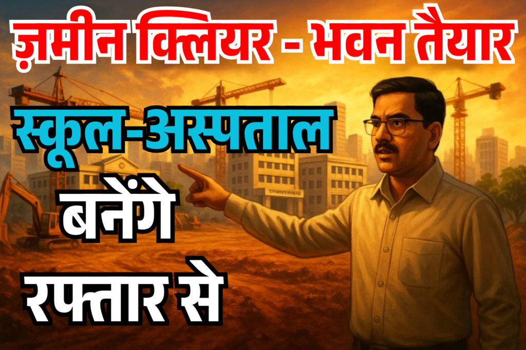 raftar pakad raha vikas jamin clear bhavan taiyar hone ki taiyari