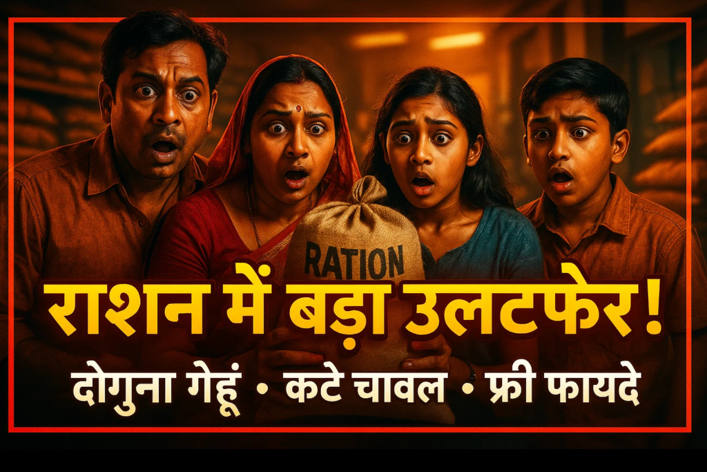 rashan me sabse bada ulatfer doguna gehun kate chawal lekin free fayde dhamake