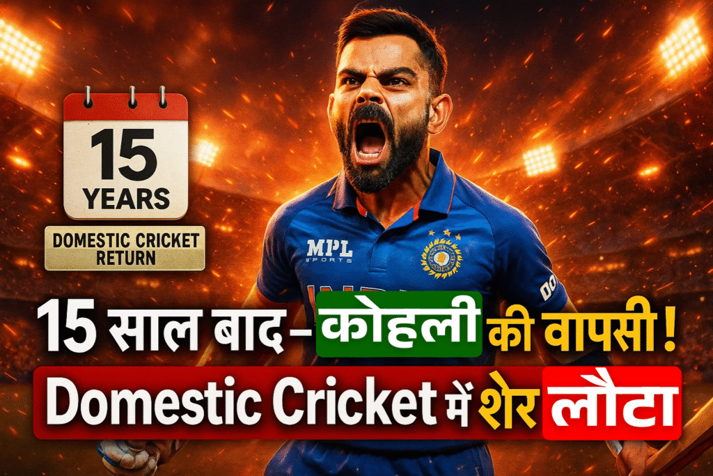 sher louta maidan me 15 saal bad kohali ka gharelu cricket me sher garjan