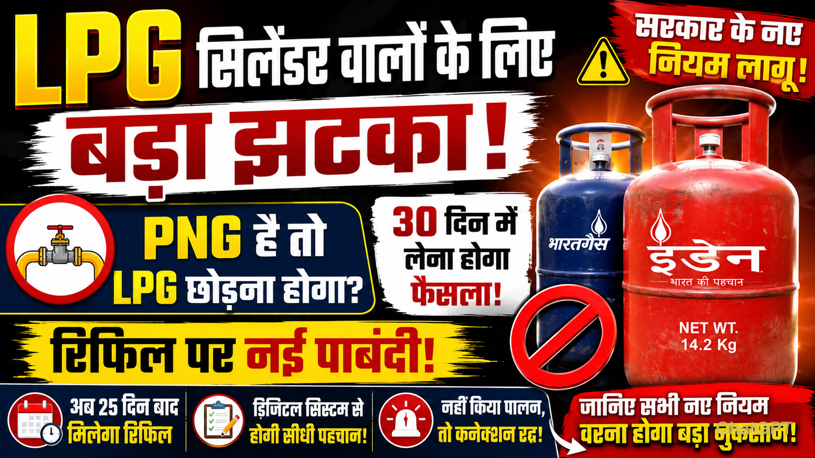 LPG cylinder walon ke liye bada jhatka sarkar ne badal diye niyam band ho sakti hai gas supply