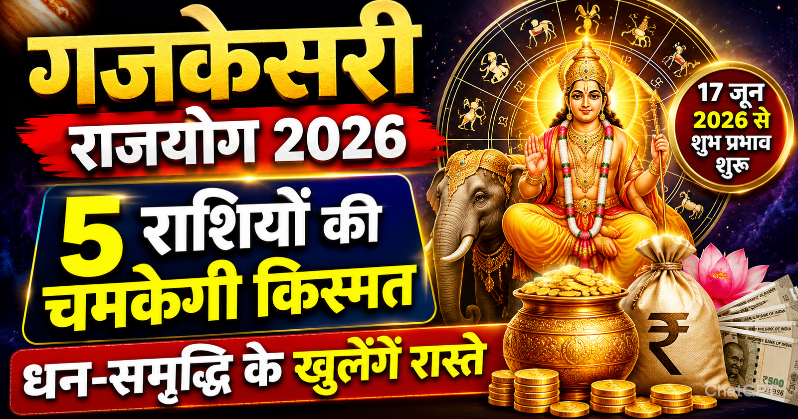 17 june ko banega gajkesari rajyog in 5 rashiyon ki khulegi kismat dhan sampatti ki hogi barish