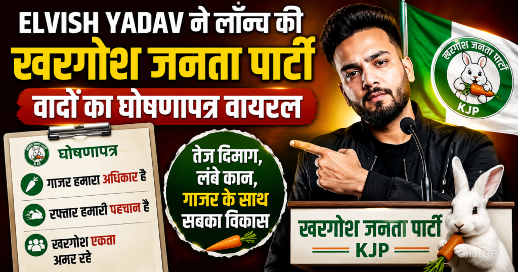 Elvish Yadav ne lainch ki khargosh janta party