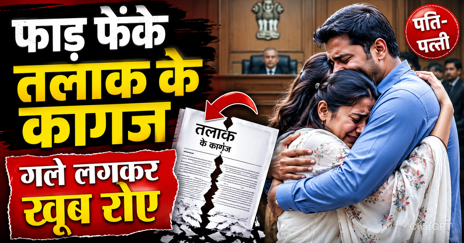court me fad diye talak ke kagaj pati se lipatkar fut futkar roi patni