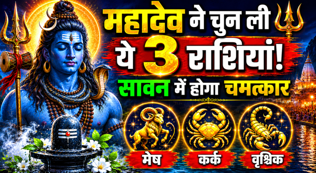 sawan 2026 me in 3 rashiyon par barsegi mahadev ki krapa
