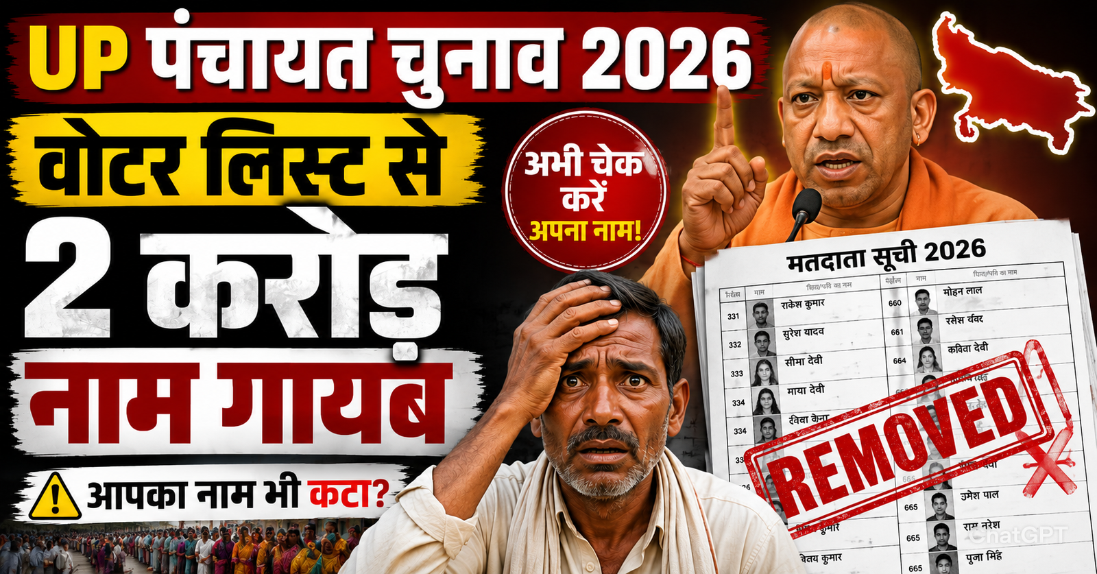 up panchayat chunav 2026 voter list me farjiwada khatm