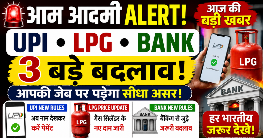 aam aadmi ALERT UPI LPG aur banking mein hue 3 bade badlav