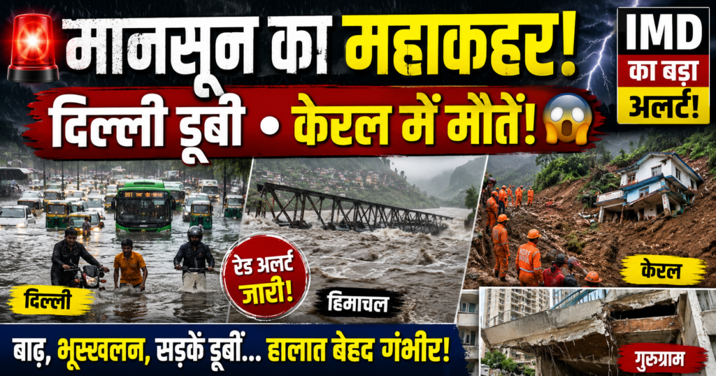 deshbhar me monsoon ka kahar delhi dubi keral mein mauten himachal mein badh
