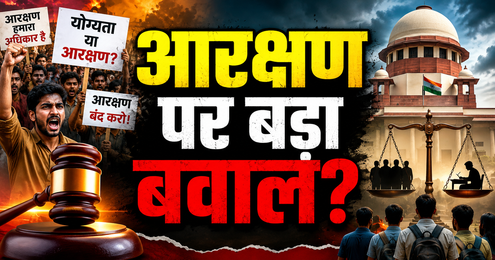 aarakshan par delhi mein bada aandolan jantar mantar par bhari bheed RAF ki entry se macha hadkump